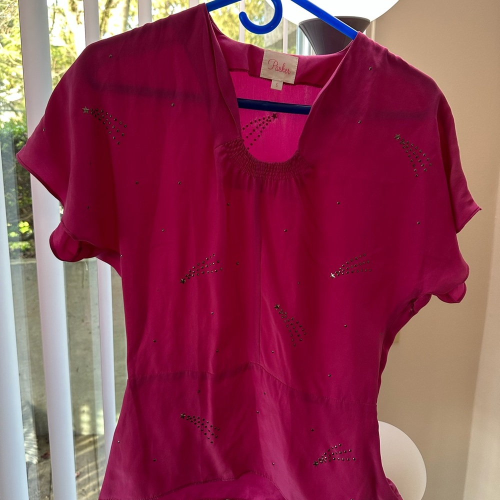 Per Una Pink Blouse Short Sleeve Top